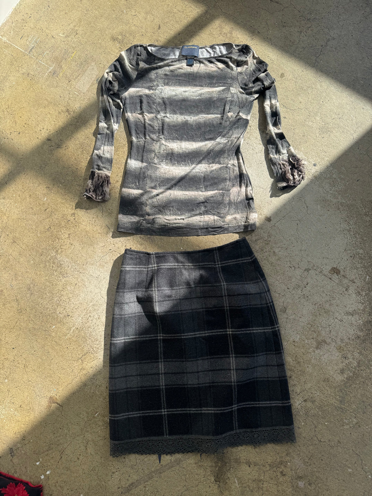 moschino check skirt