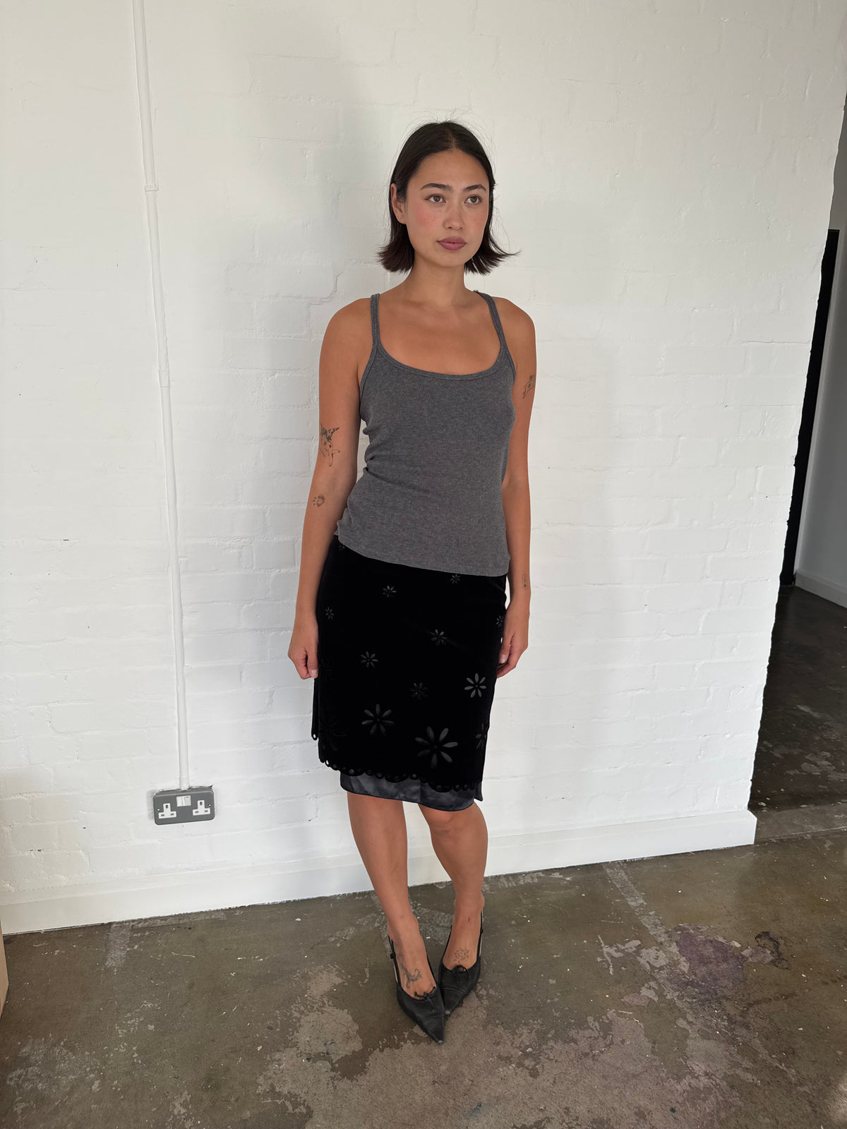 vintage moschino cut out skirt