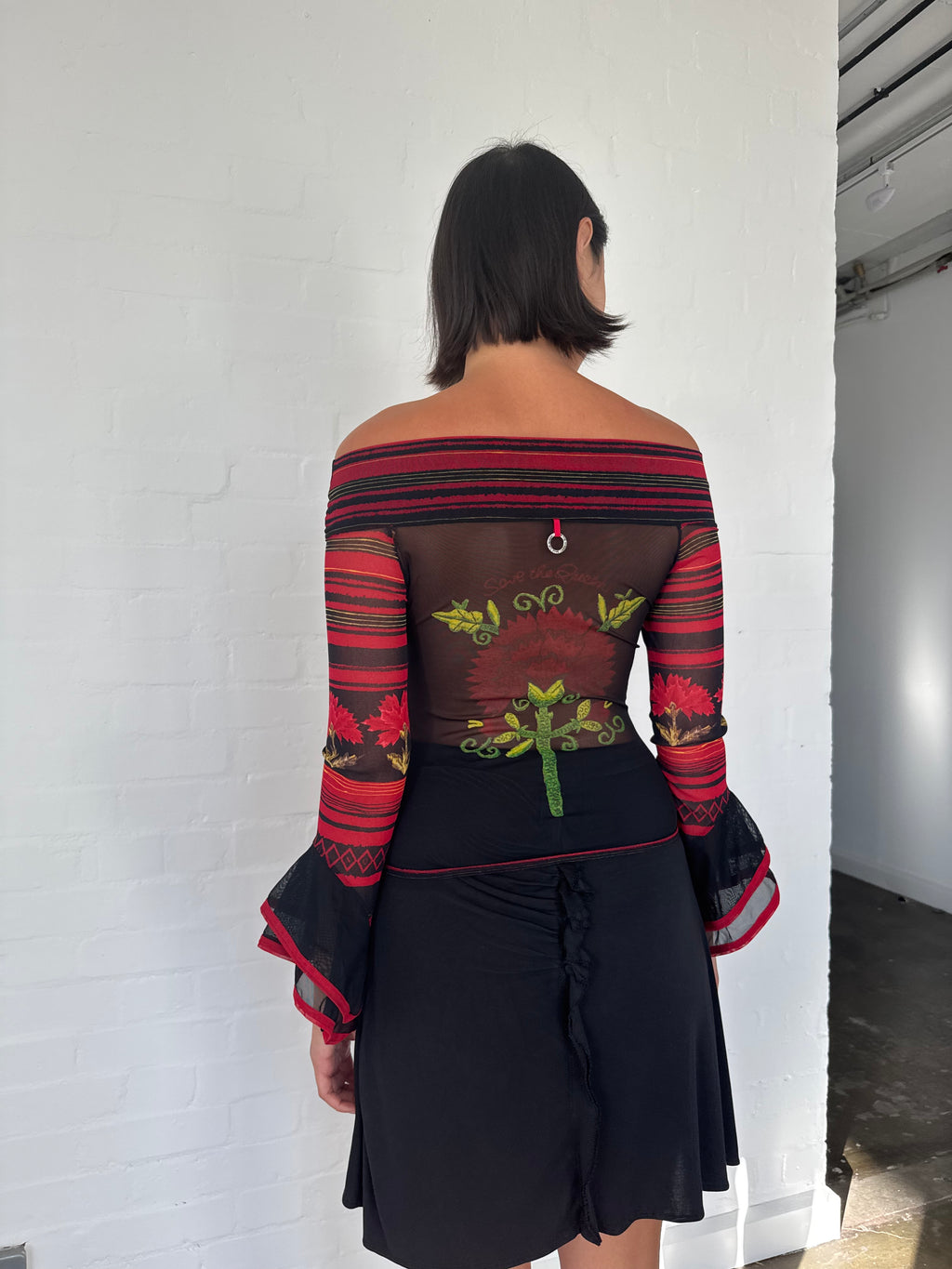 save the queen off shoulder top