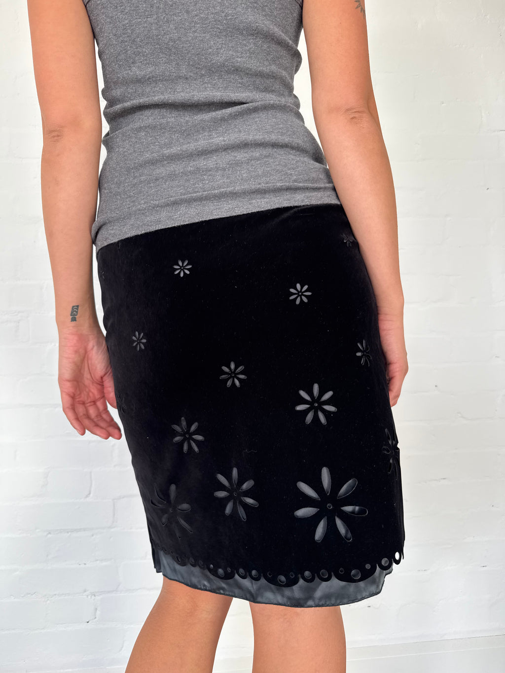 vintage moschino cut out skirt