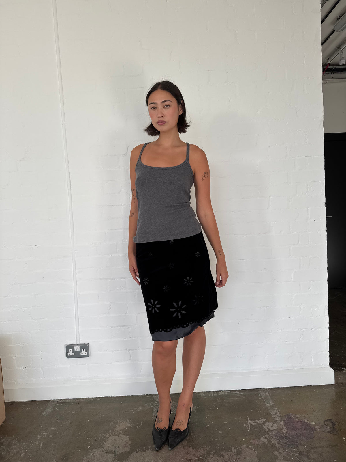 vintage moschino cut out skirt