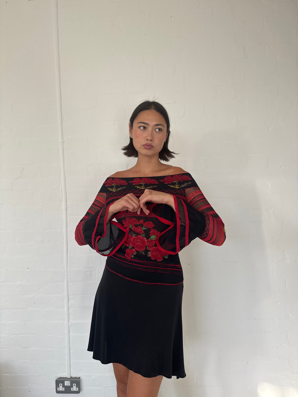 save the queen off shoulder top
