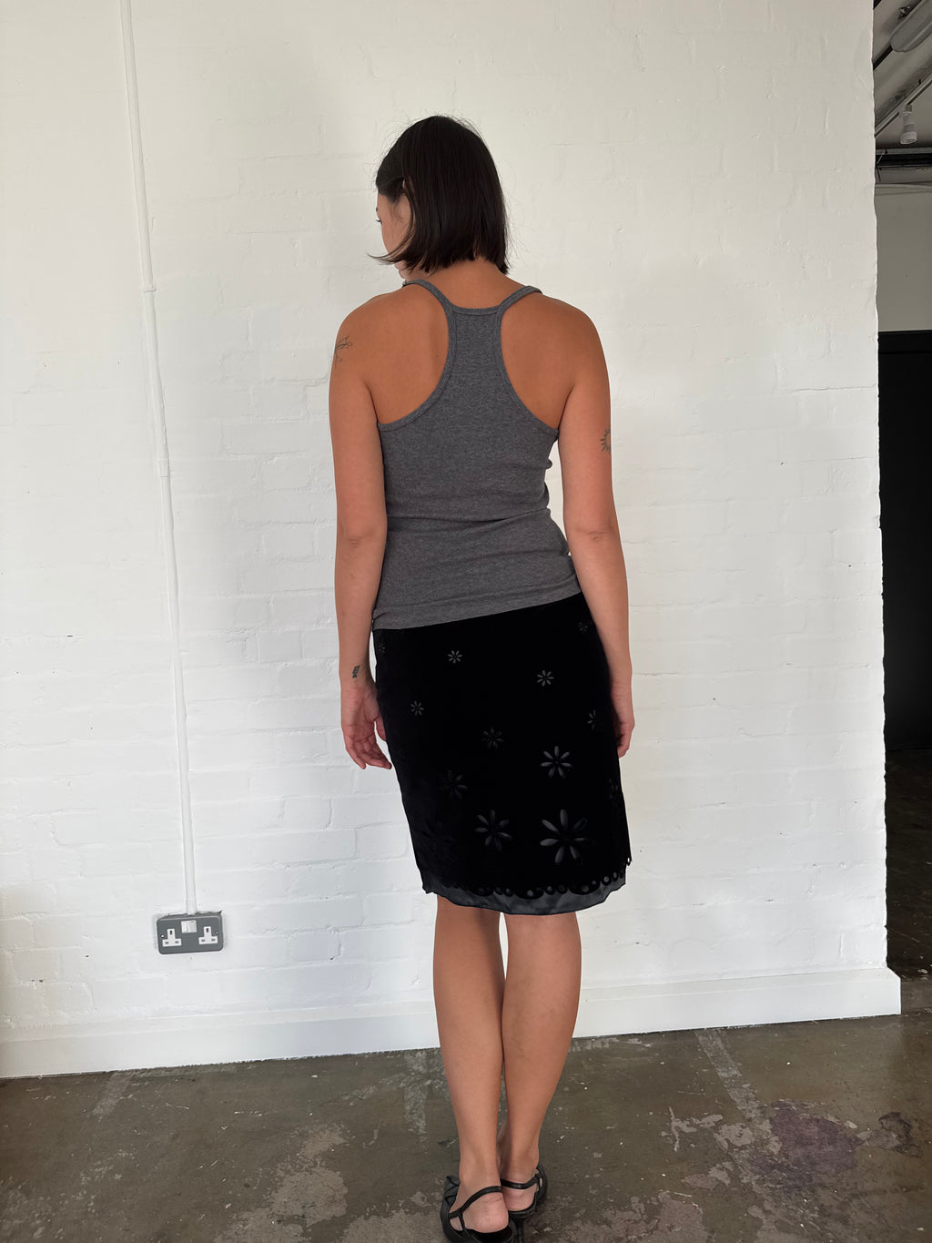 vintage moschino cut out skirt