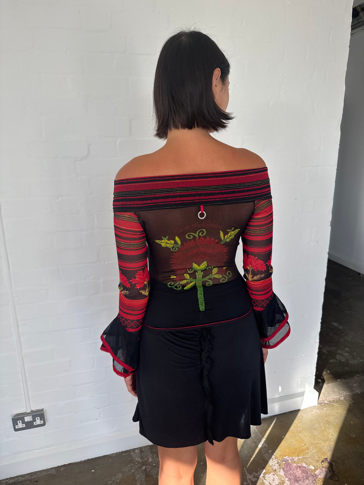 save the queen off shoulder top