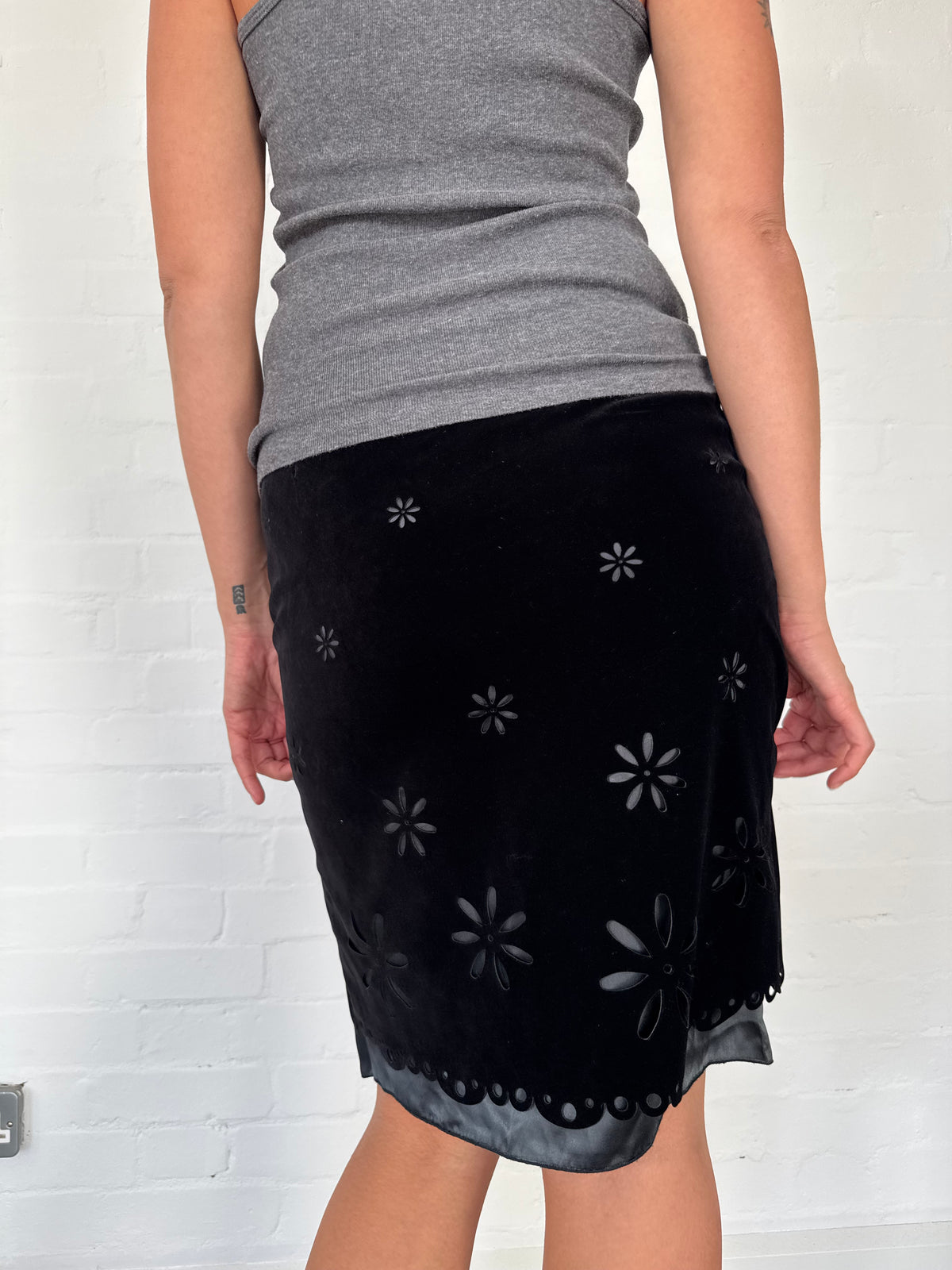 vintage moschino cut out skirt