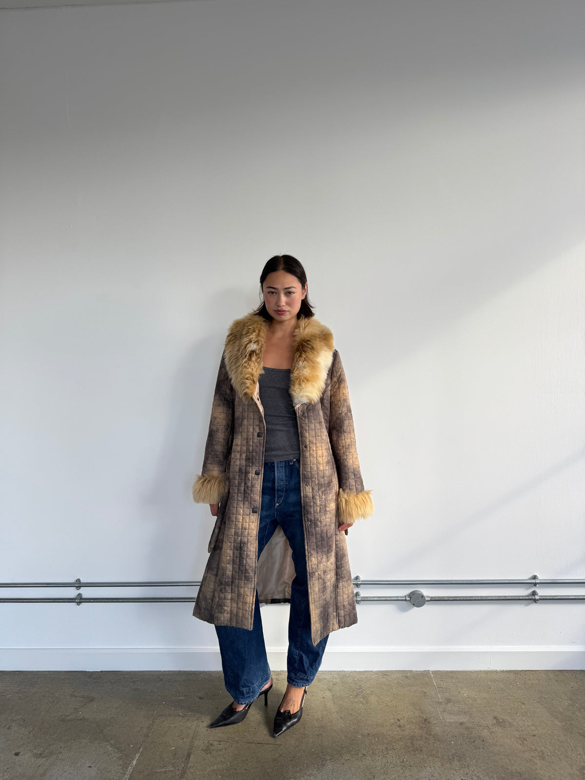 vintage faux fur afghan coat