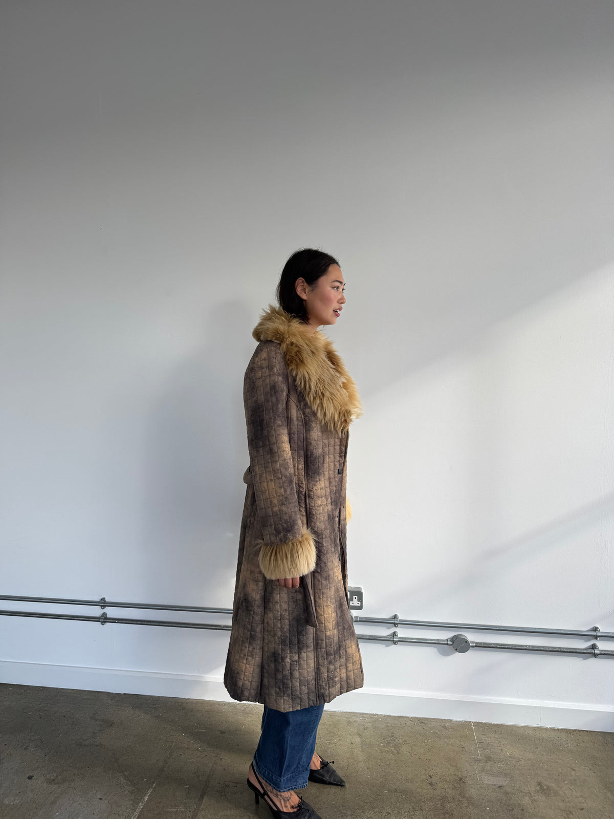 vintage faux fur afghan coat