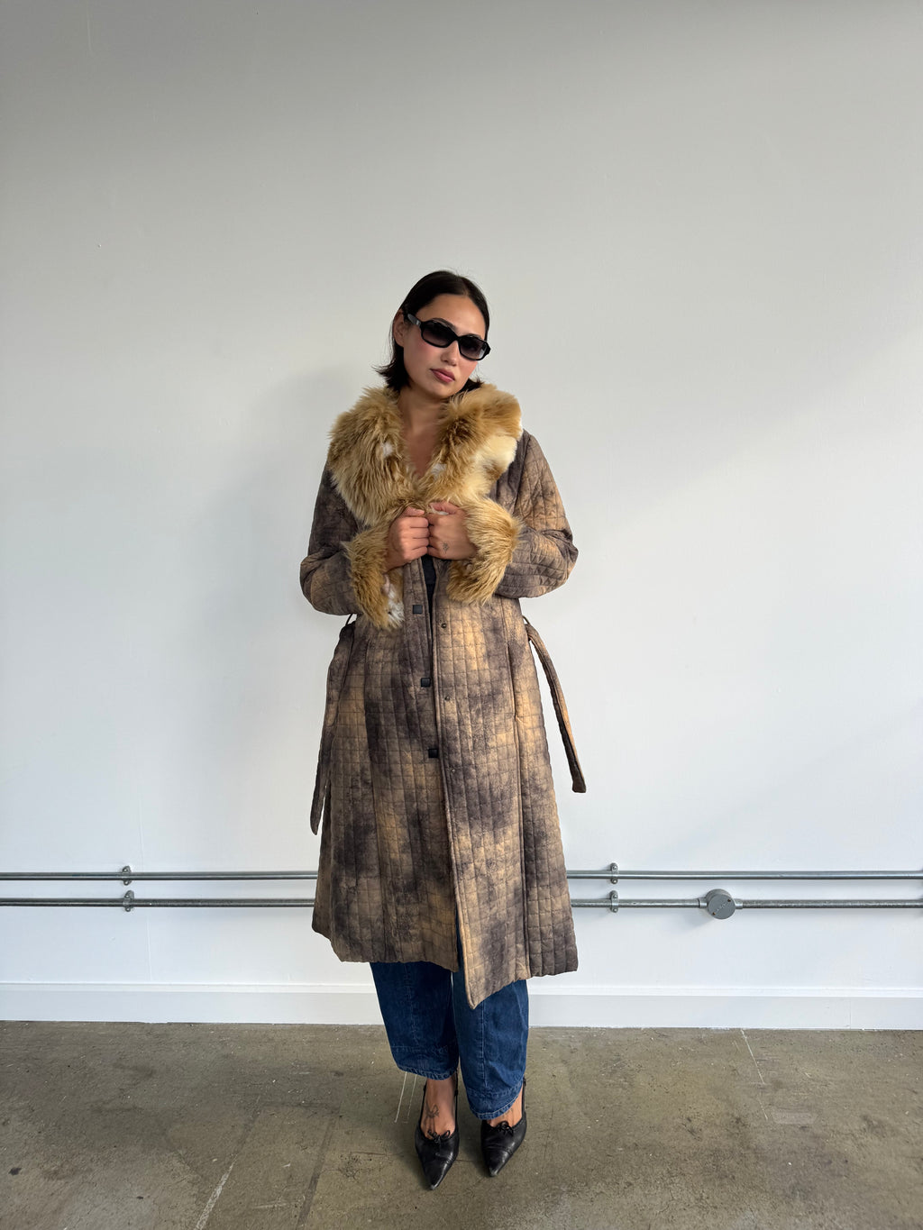 vintage faux fur afghan coat