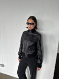 vintage leather bomber jacket