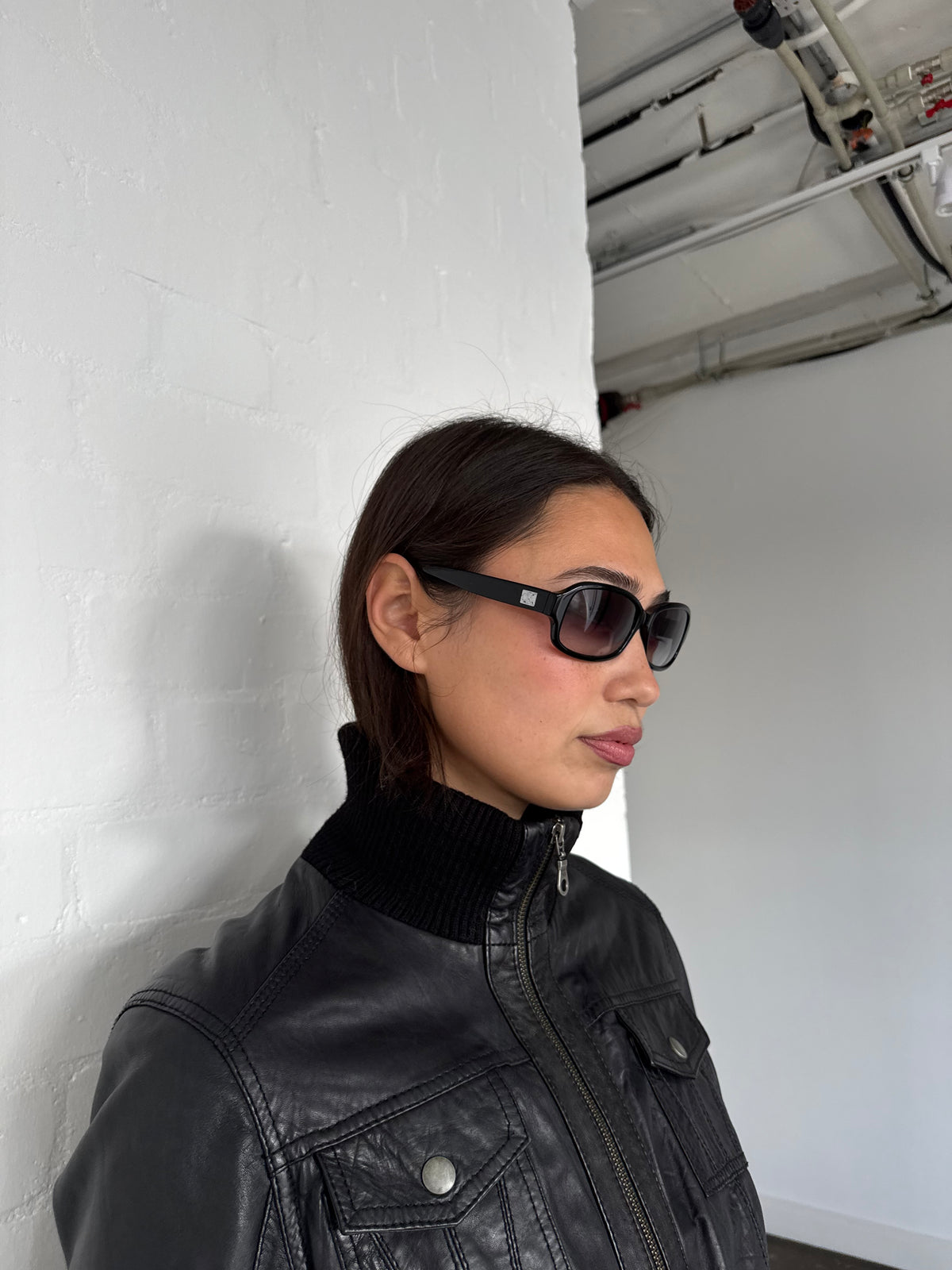 vintage leather bomber jacket