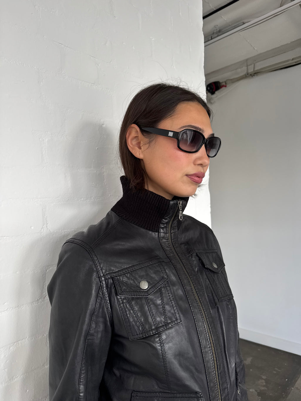 vintage leather bomber jacket