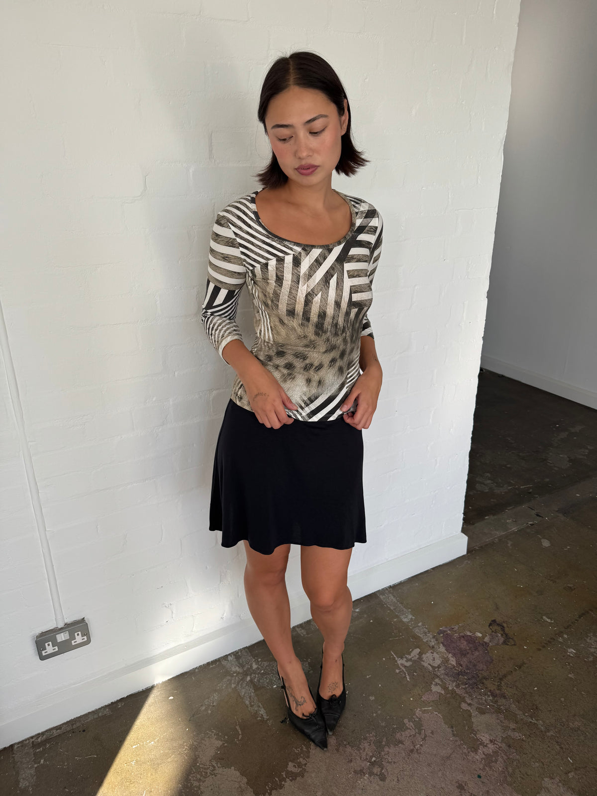 roberto cavalli animal print top
