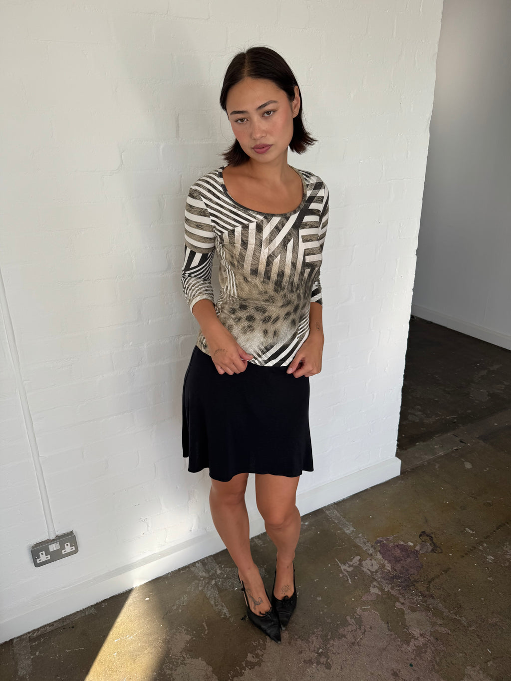 roberto cavalli animal print top