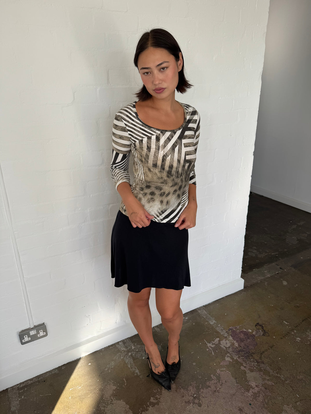 roberto cavalli animal print top