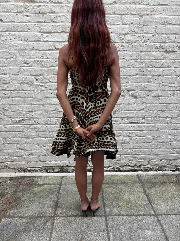 just cavalli leopard print babydoll dress