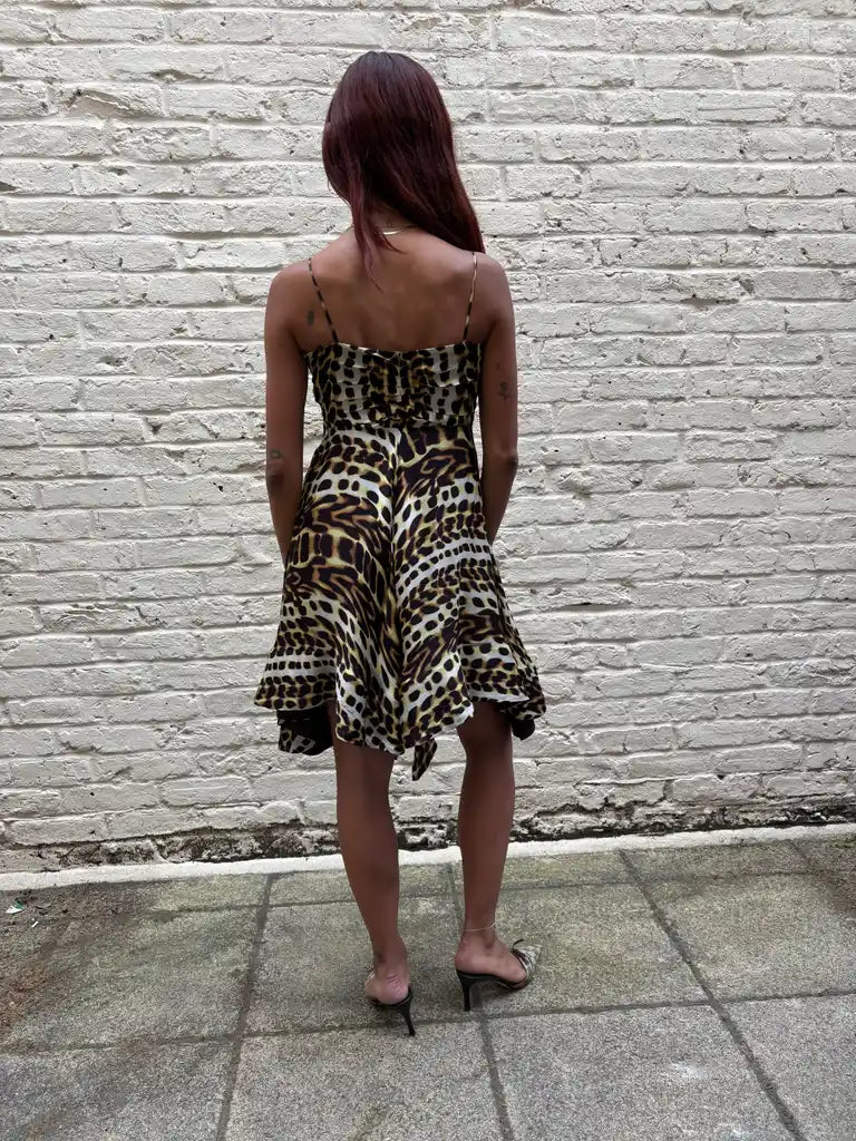 just cavalli leopard print babydoll dress