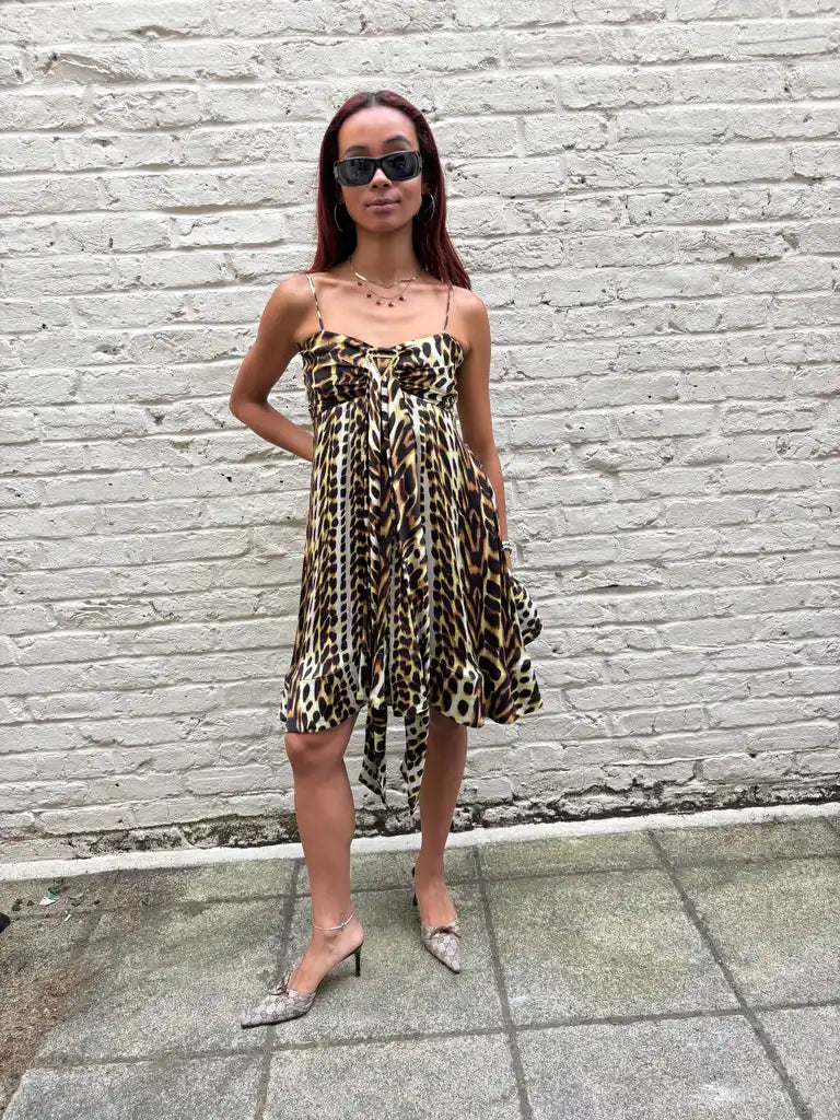 just cavalli leopard print babydoll dress