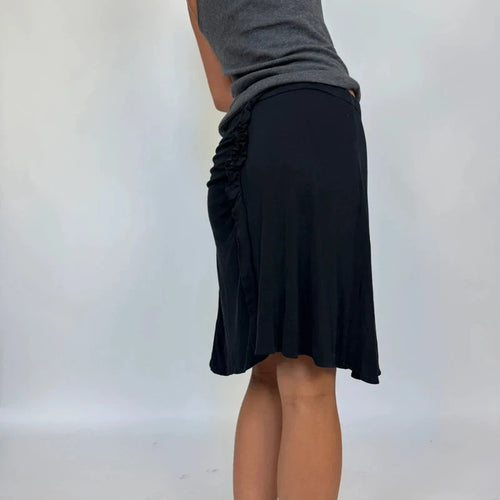 Black floaty skirt with ruffle detail
