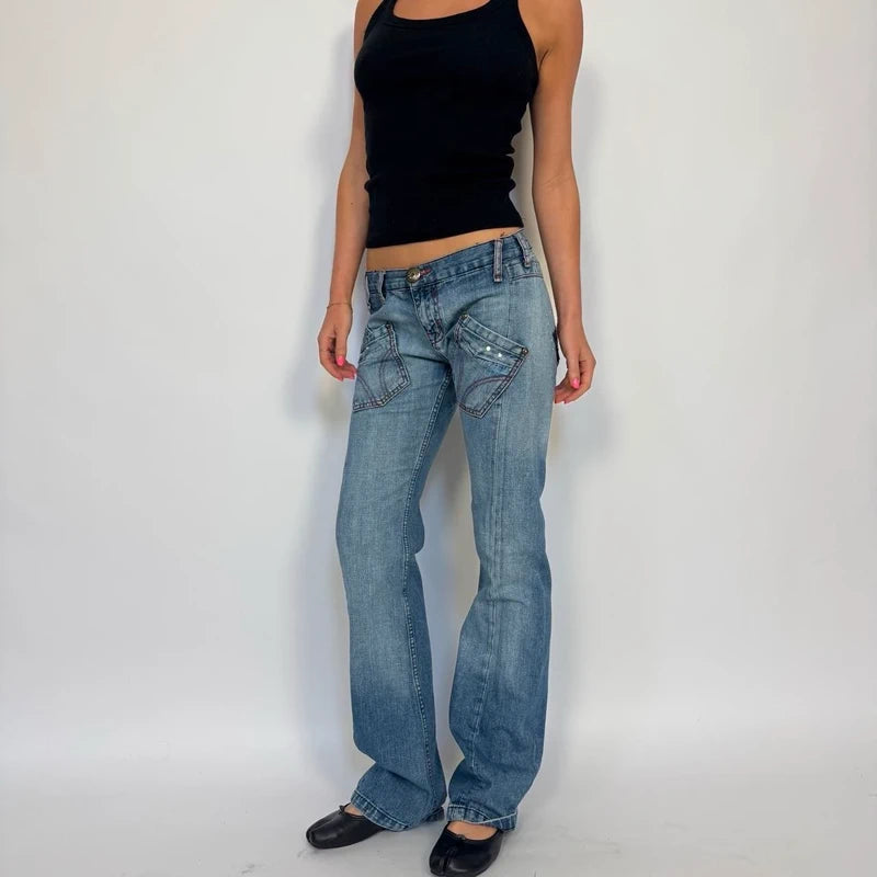 noughties D&G diamanté flared jeans
