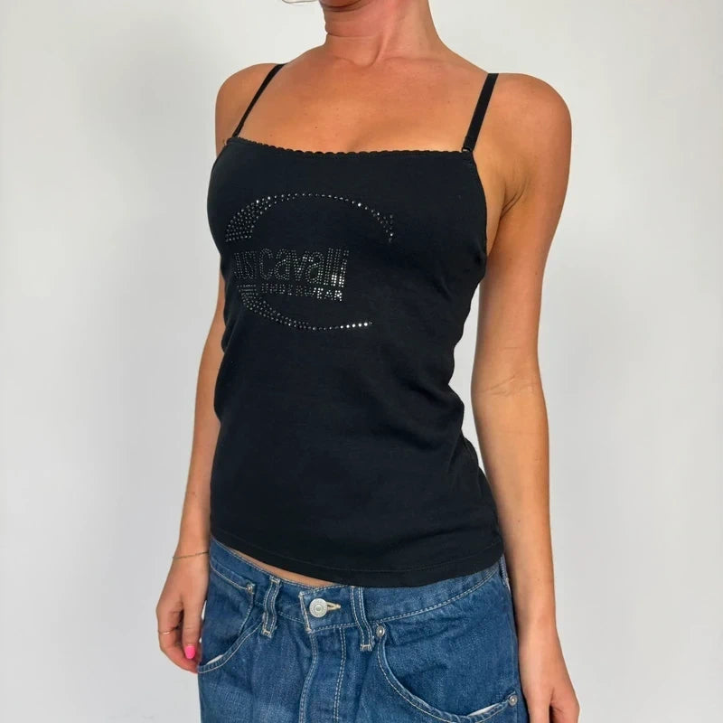 vintage black just cavalli top