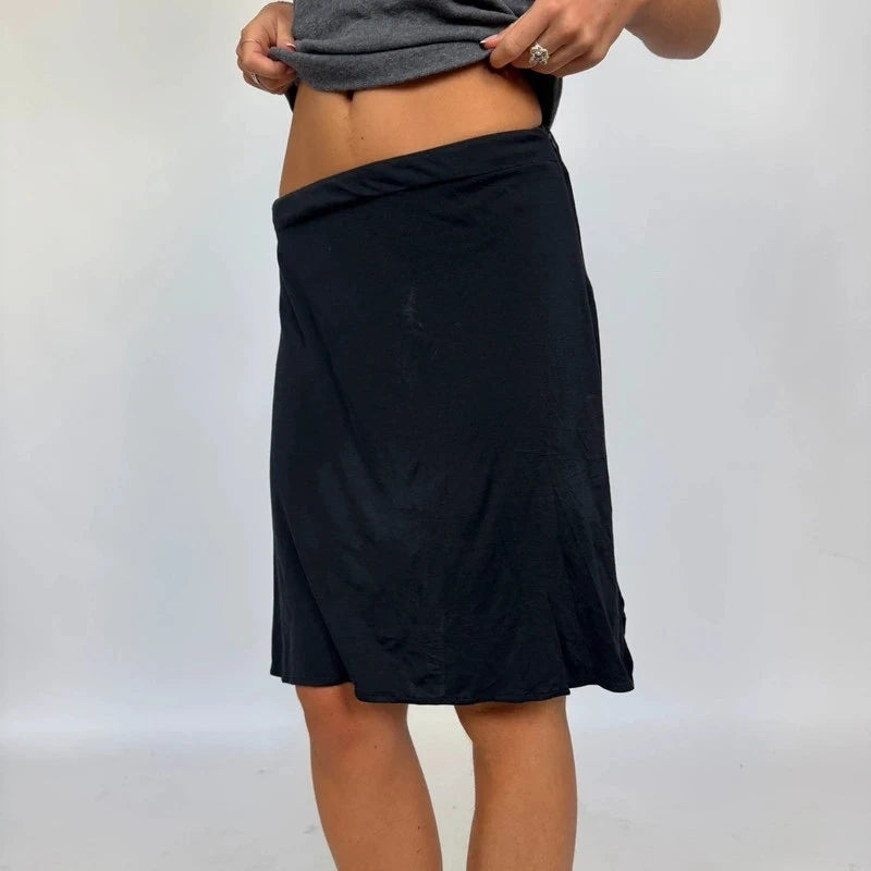 Black floaty skirt with ruffle detail
