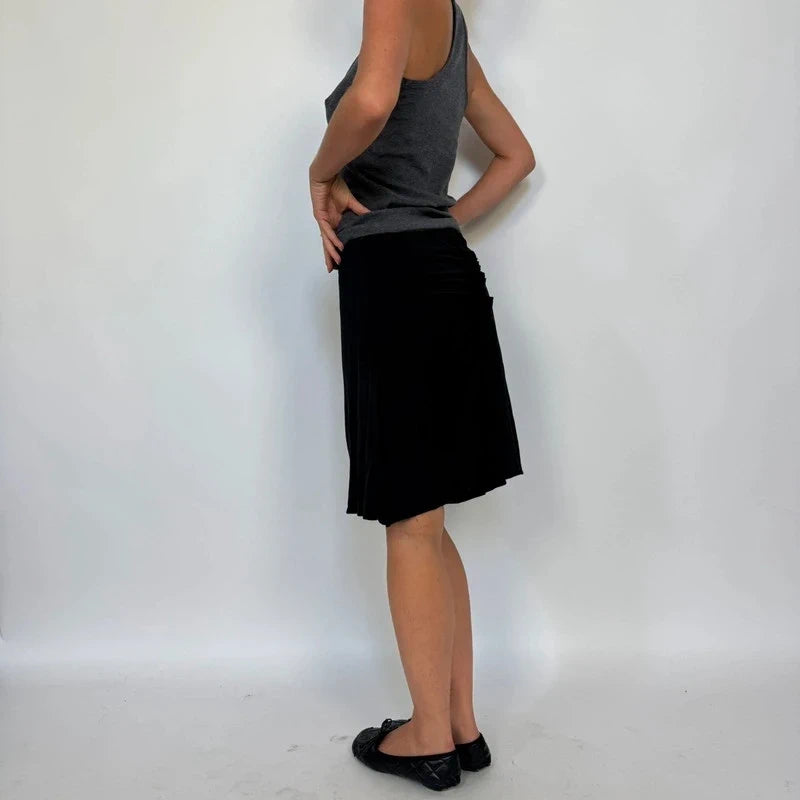 Black floaty skirt with ruffle detail