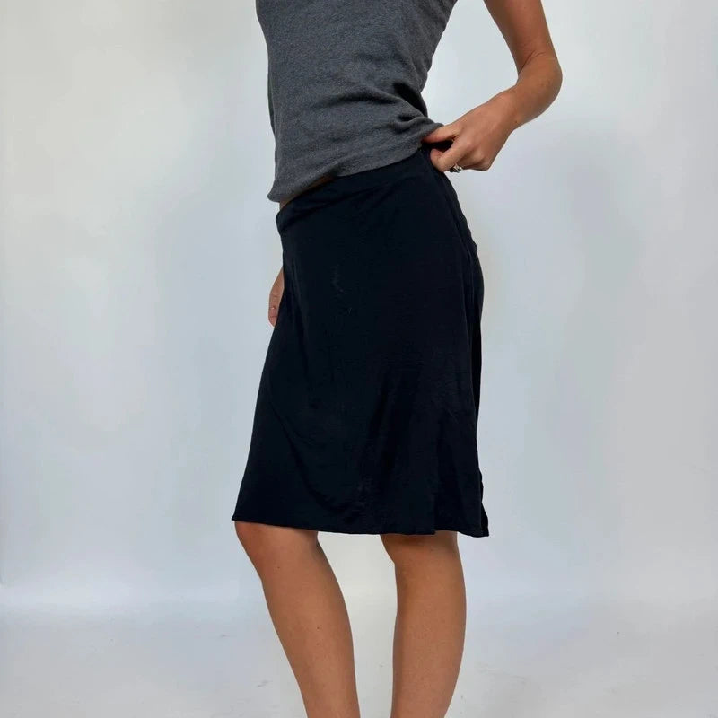 Black floaty skirt with ruffle detail