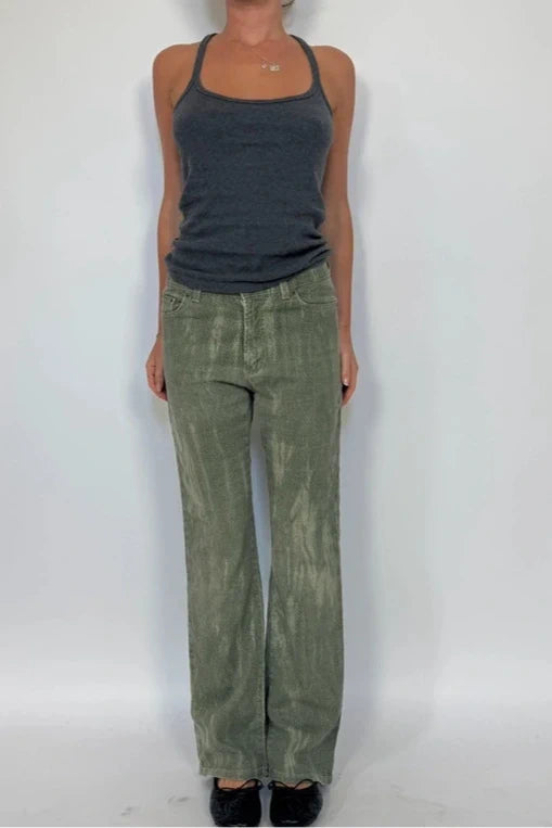 Vintage cavalli green baggy jeans