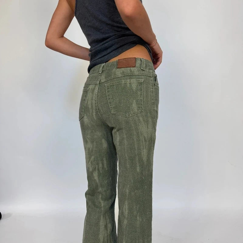 Vintage cavalli green baggy jeans