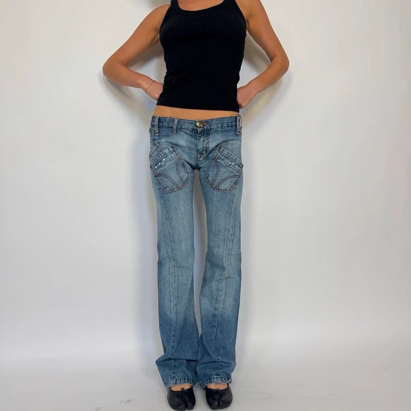 noughties D&G diamanté flared jeans