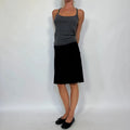 Black floaty skirt with ruffle detail