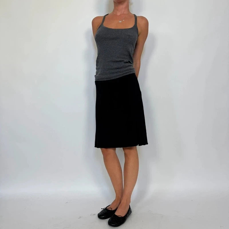 Black floaty skirt with ruffle detail